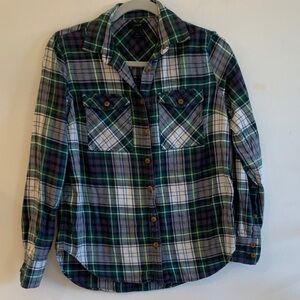 J. Crew Multicolor Plaid Button-Down Shirt - Preloved